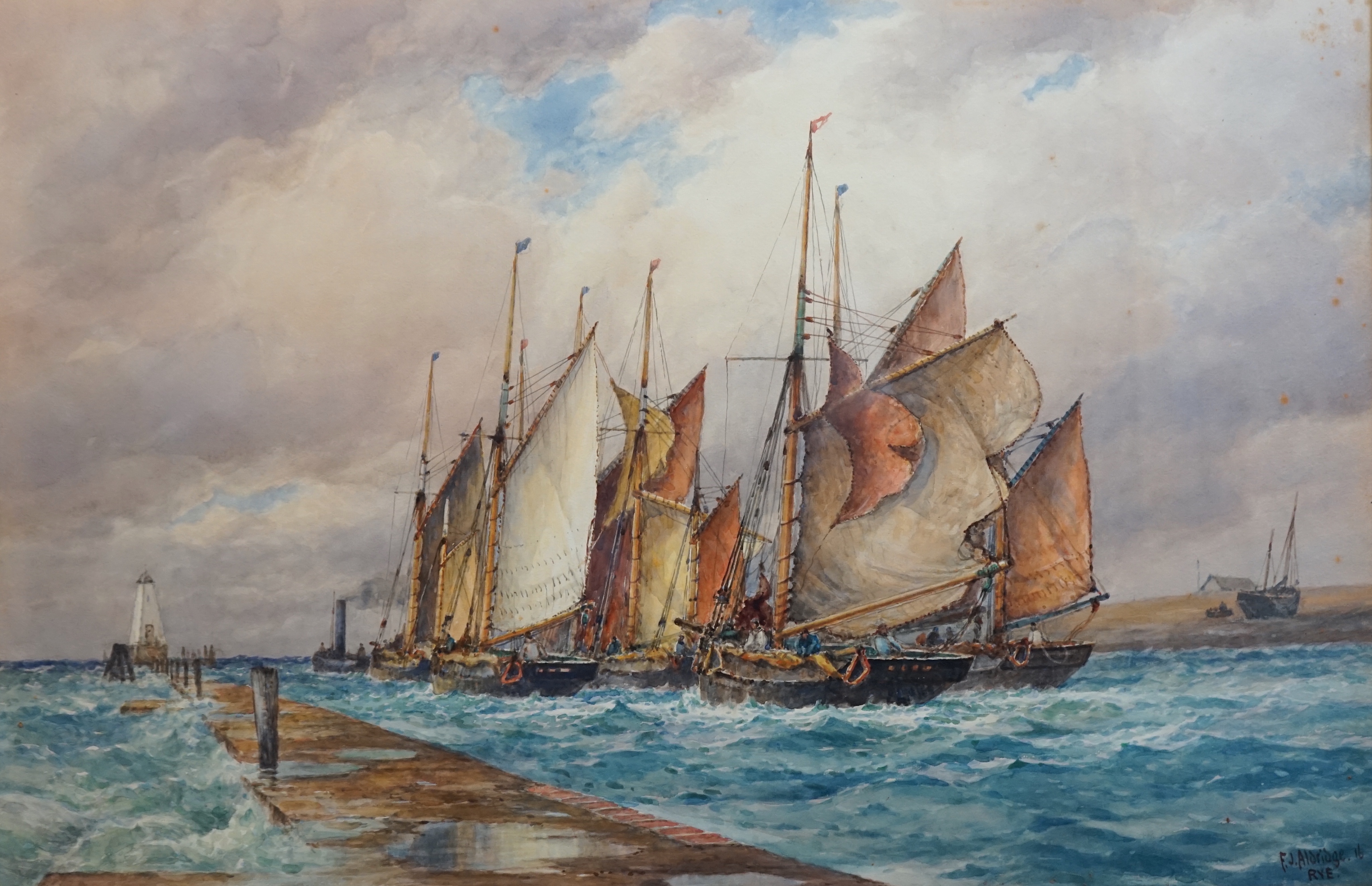 Frederick James Aldridge (1850–1933), 'Rye', watercolour, 50 x 75cm